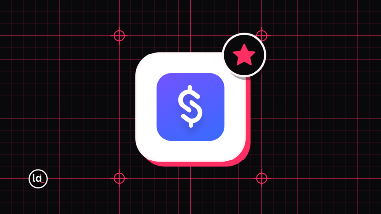 Stan Store app icon on a black grid with a pink star badge for the review