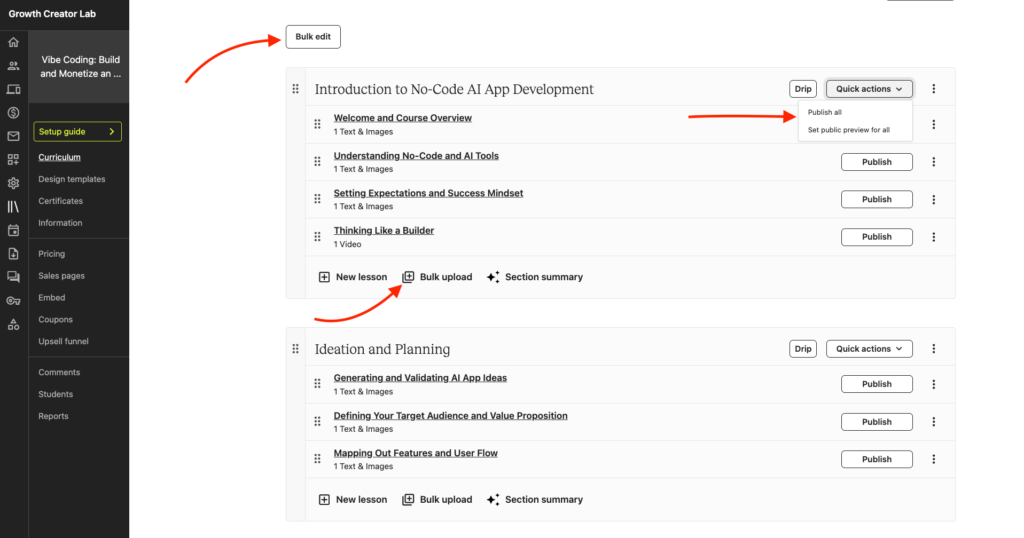 Teachable mini-tools that speed up course creation workflow