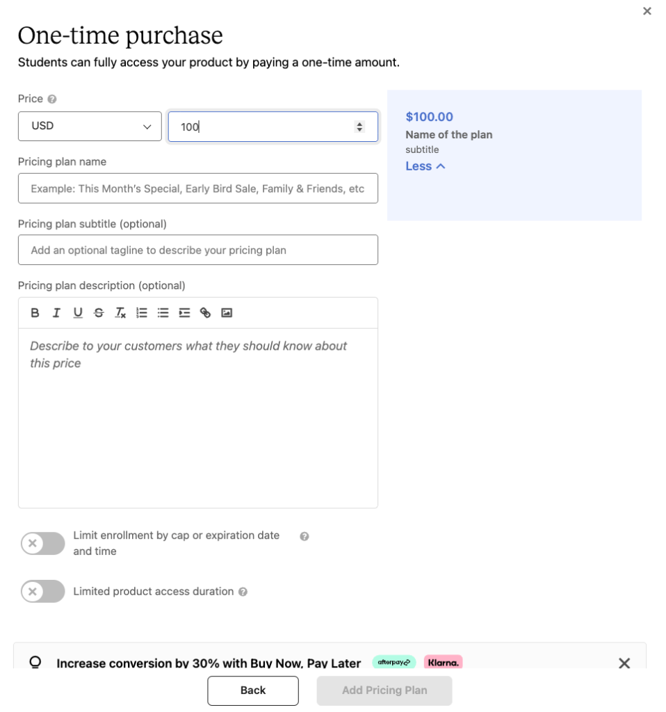 Teachable product details