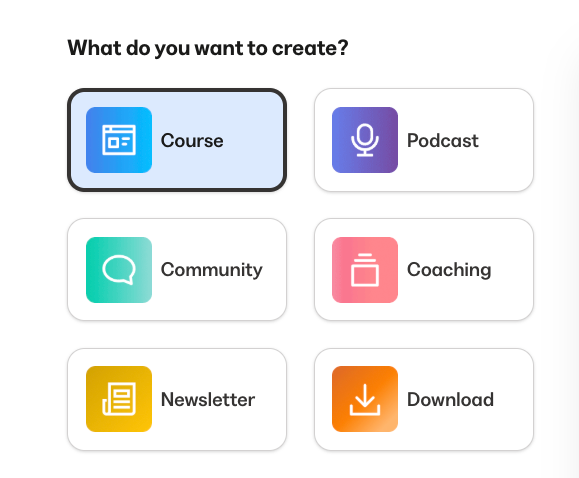 The 6 digital products you can create on Kajabi.