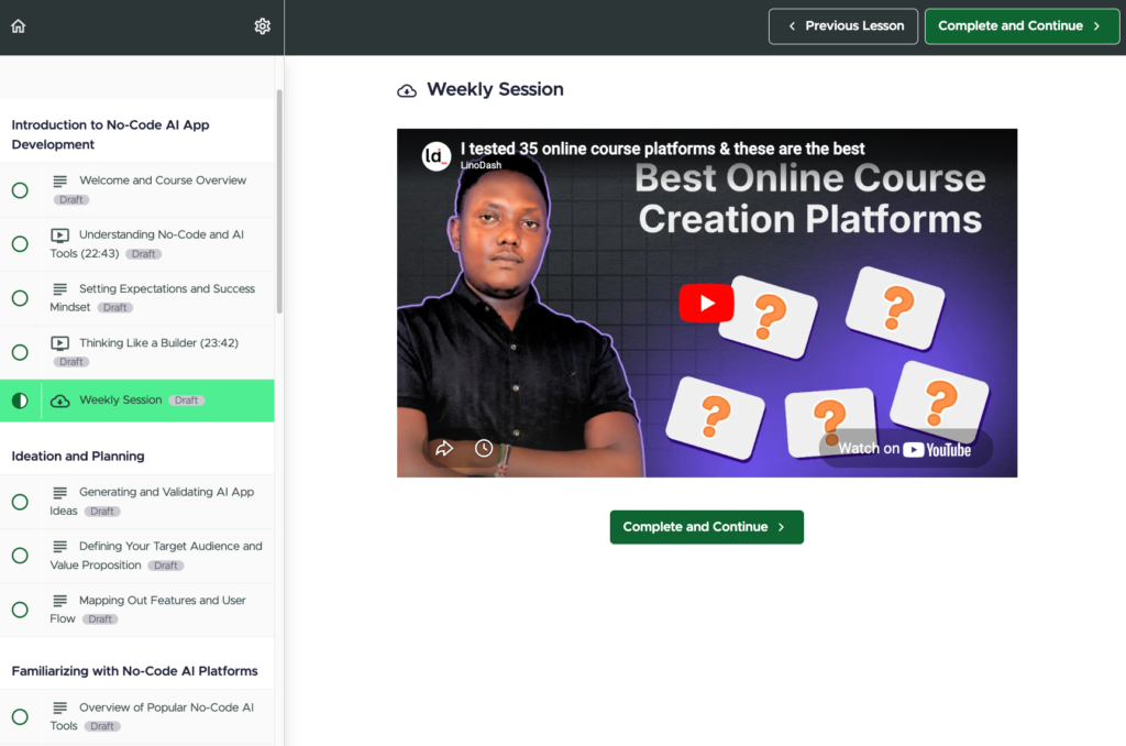 Teachable course player.