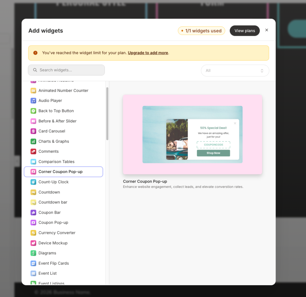 Kajabi premium widgets.