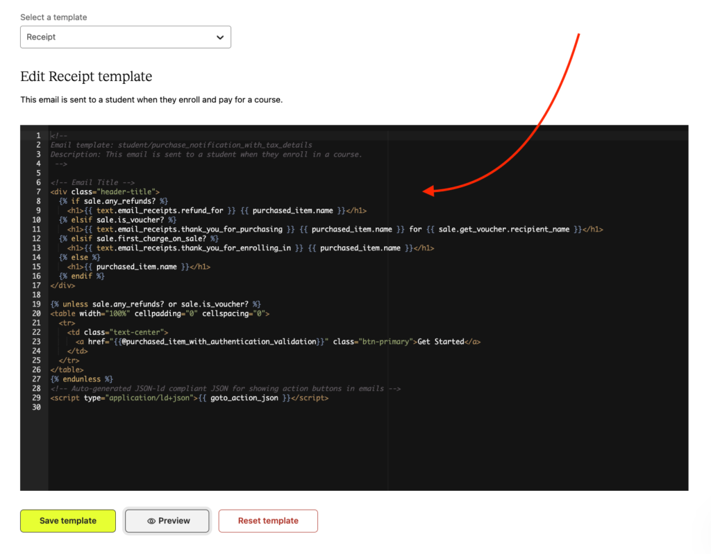 Teachable email html editor.