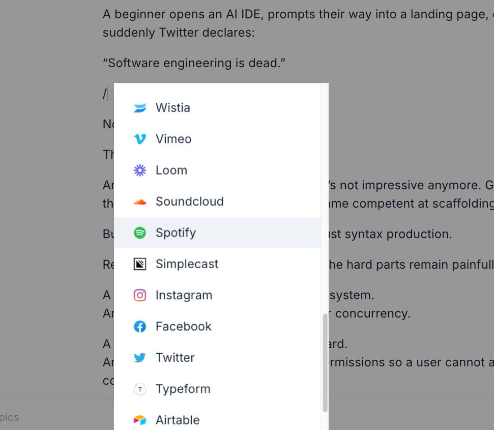 Various platforms that you can embed video and media content