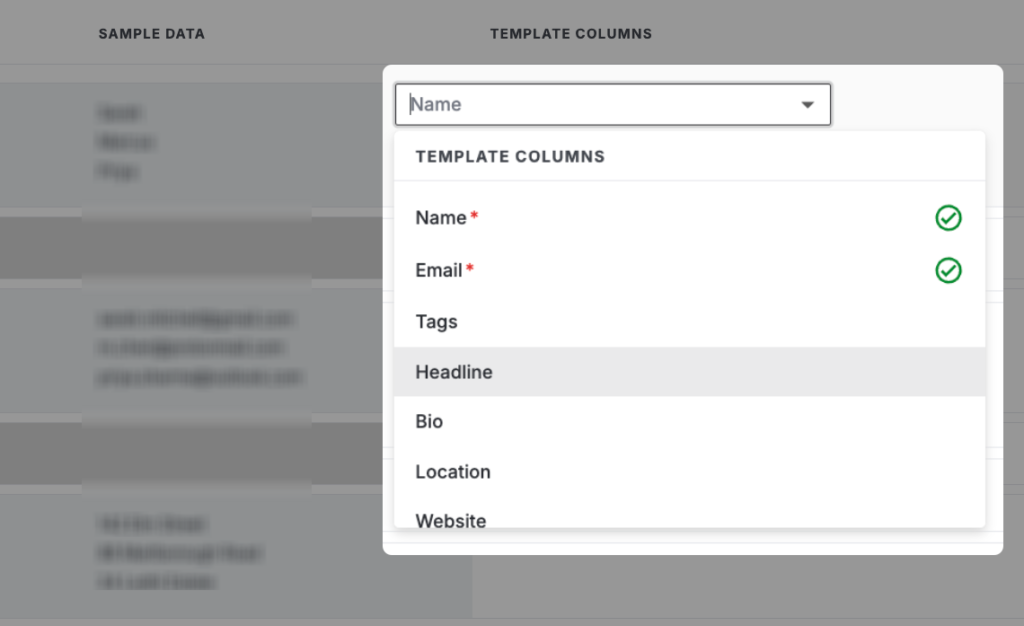 Mapping your list data to the right fields when importing a member list