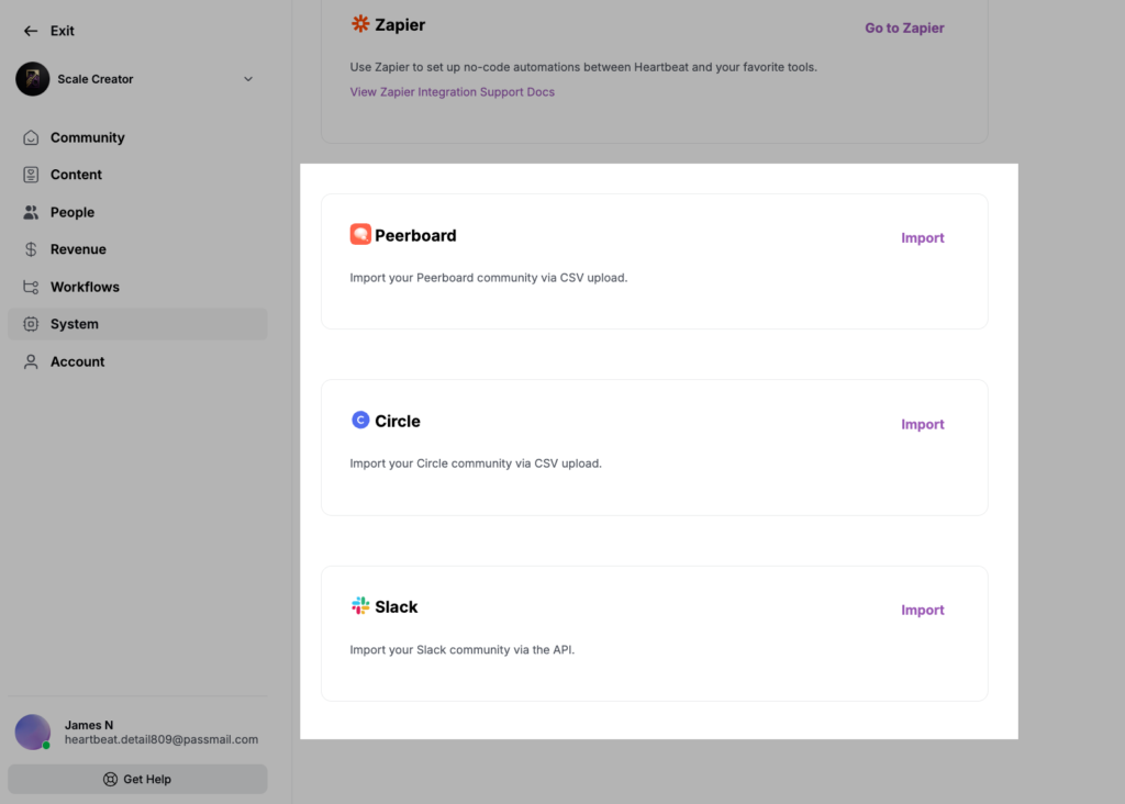 Hotbit offers native tools to migrate your community from other platforms like Peerboard, Circle, and Slack.
