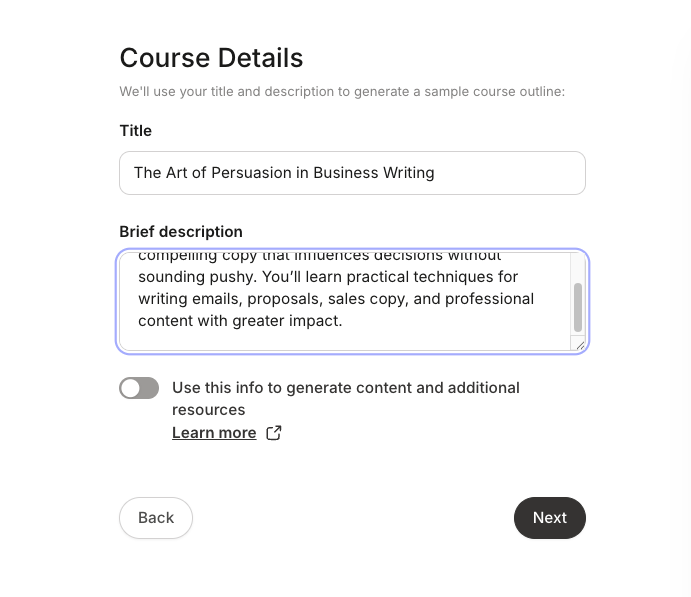 Kajabi course creation wizard