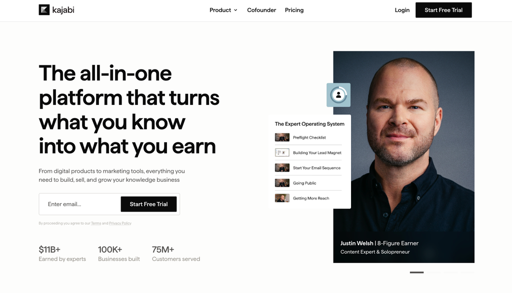 Kajabi homepage